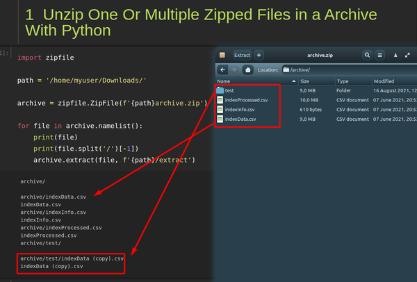 Unzip One Or Multiple Zipped Files in a Archive With Python